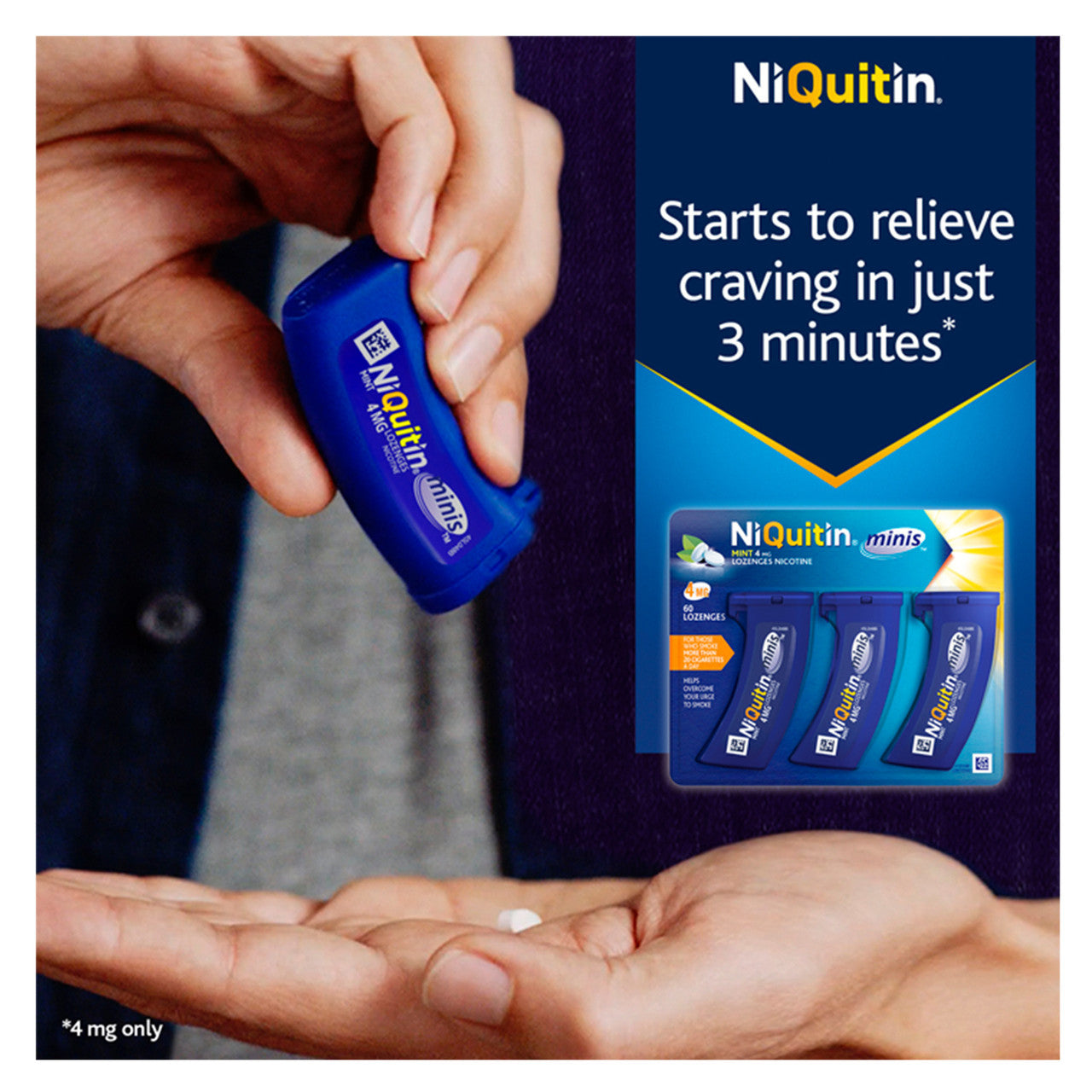 NiQuitin Minis 4mg Mint Lozenges 60 Pack