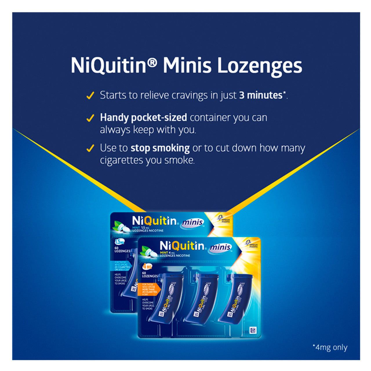 NiQuitin Minis 4mg Mint Lozenges 60 Pack