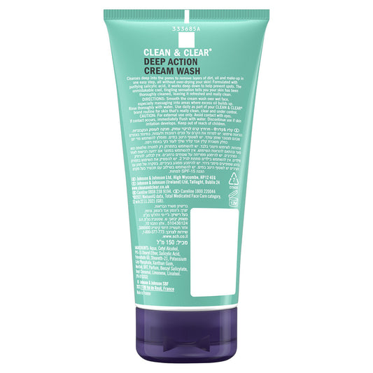 Clean & Clear Deep Action Cream Wash 150ml